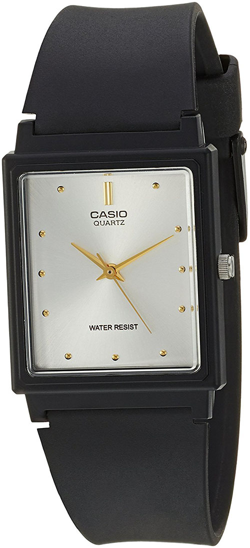 casio analog watch silver