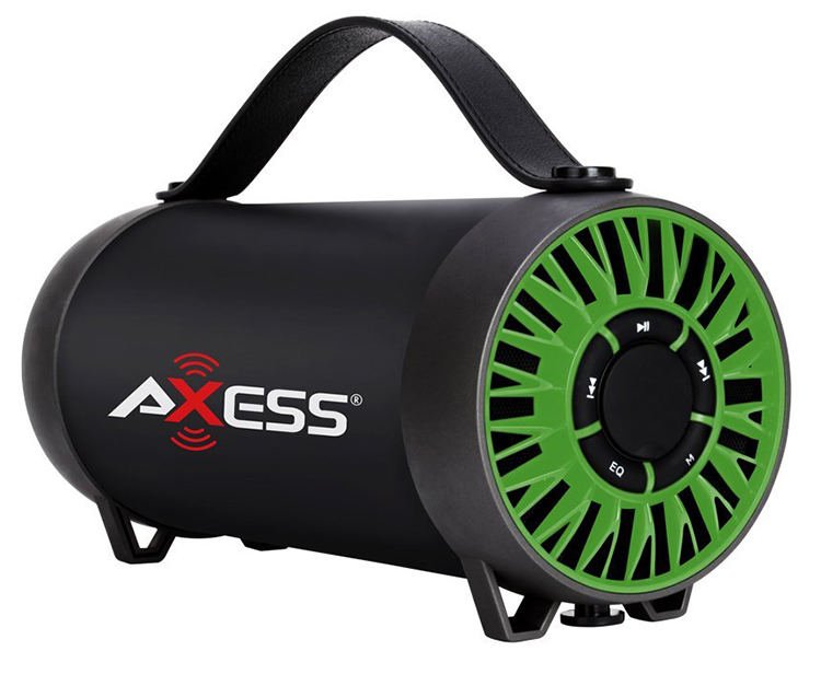 Axess Portable Bluetooth Rechargeable Speaker USB FM Radio (Green