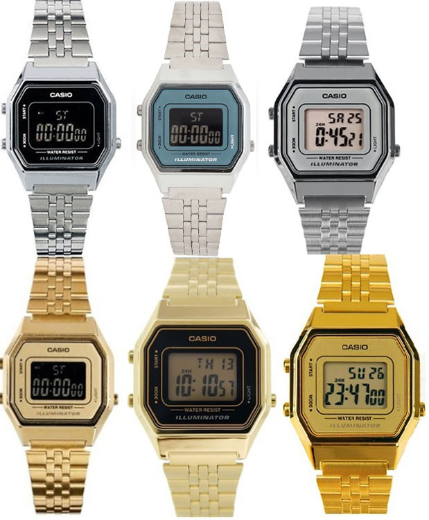 casio gold tone digital watch