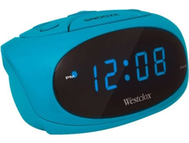 Westclox Blue LED Display Tabletop Electric Alarm Clock (Teal) 70044T