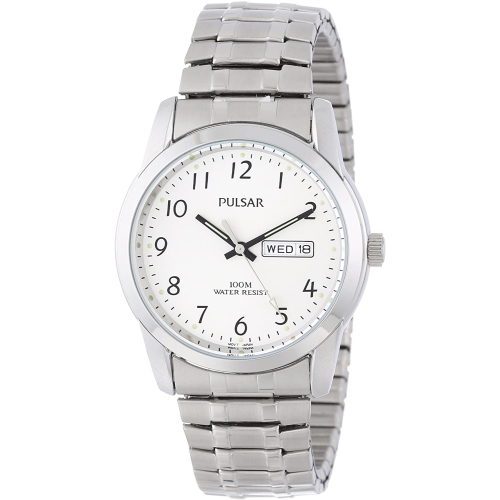 pulsar mens chronograph stopwatch stainless steel 100m quartz watch with date pt3003x1
