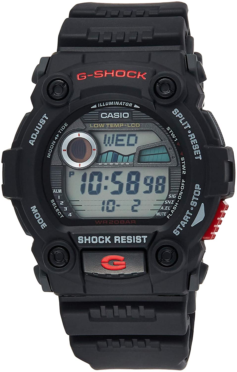 g shock moon and tide graph